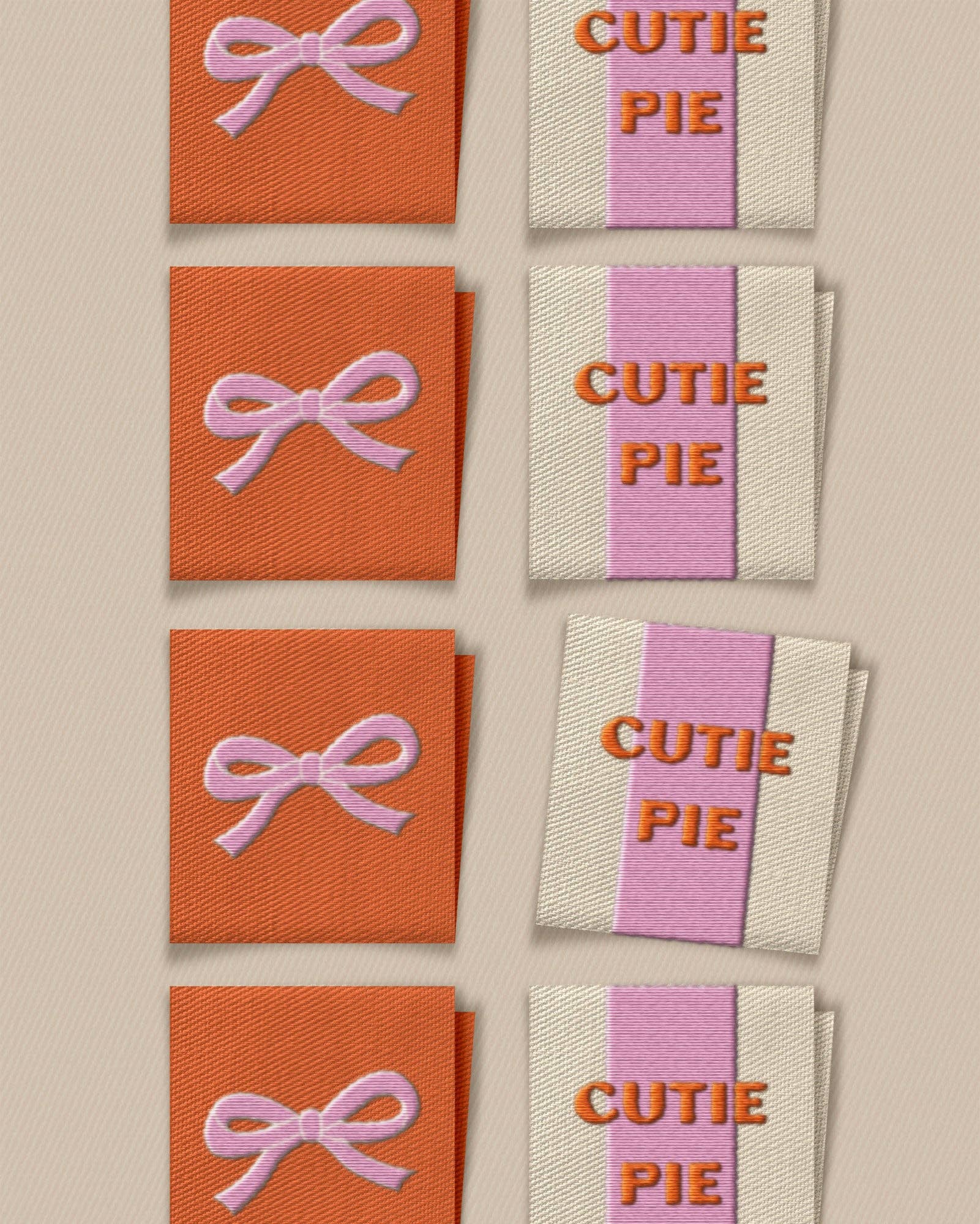 Cutie Pie Bow Square Labels