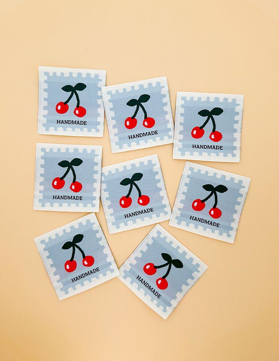 Cherry Blue Woven Labels