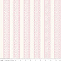 Sweet Pink Floral Stripes Cream