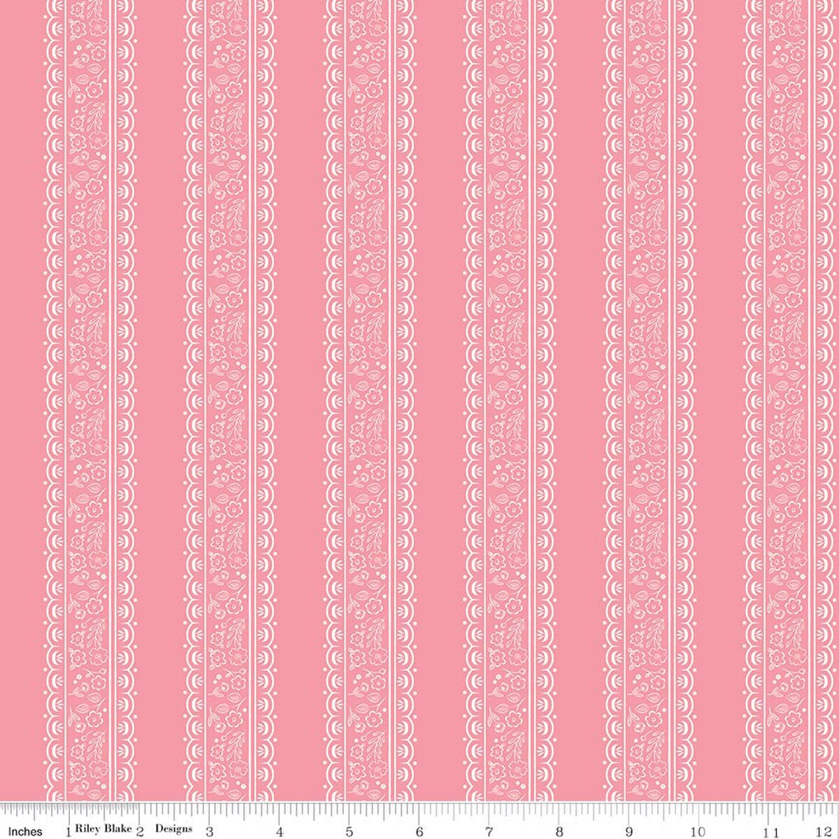 Sweet Pink Floral Stripes Pink