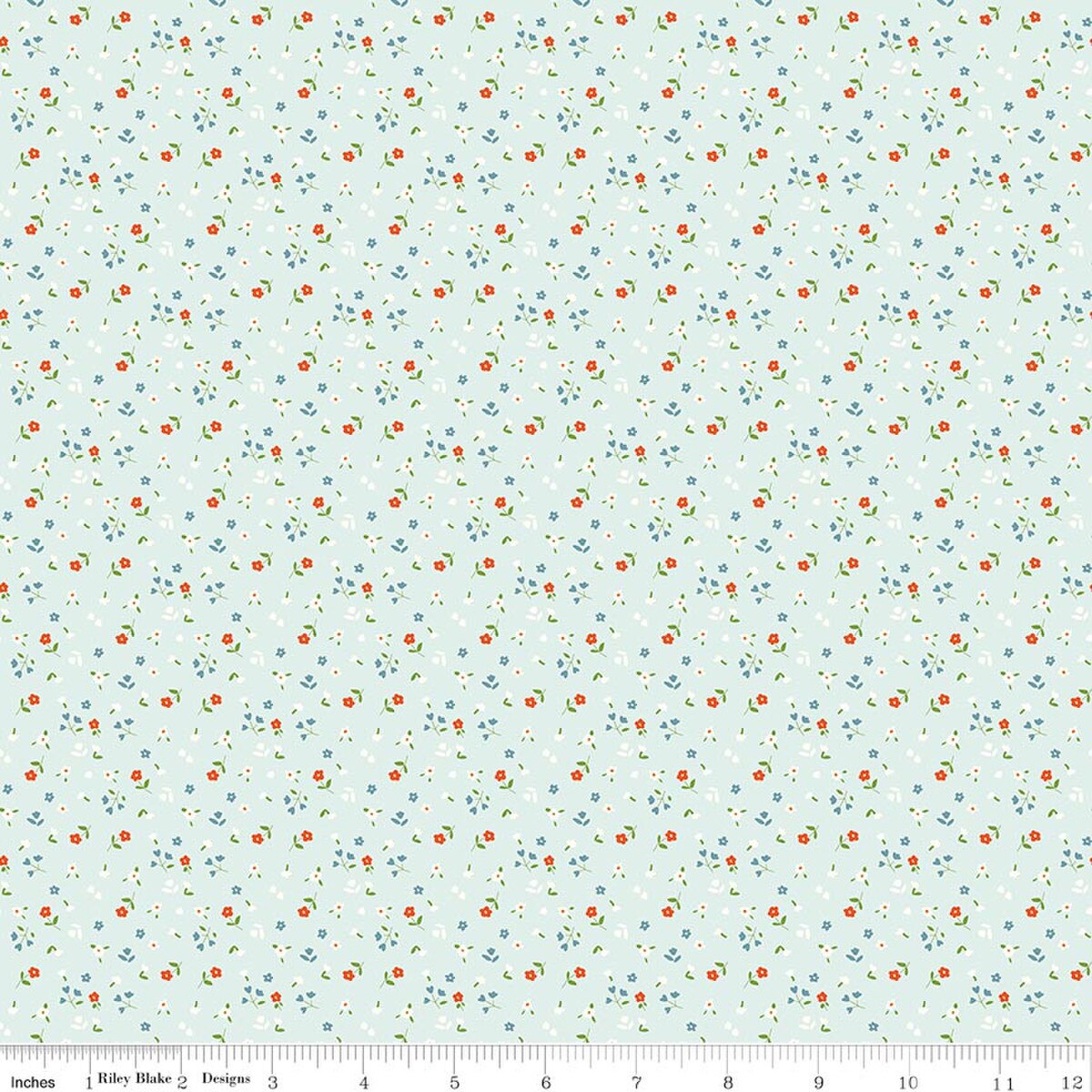 Cotton Nook Flowers Bleached Denim