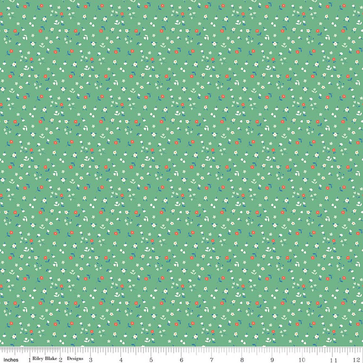 Cotton Nook Flowers Green