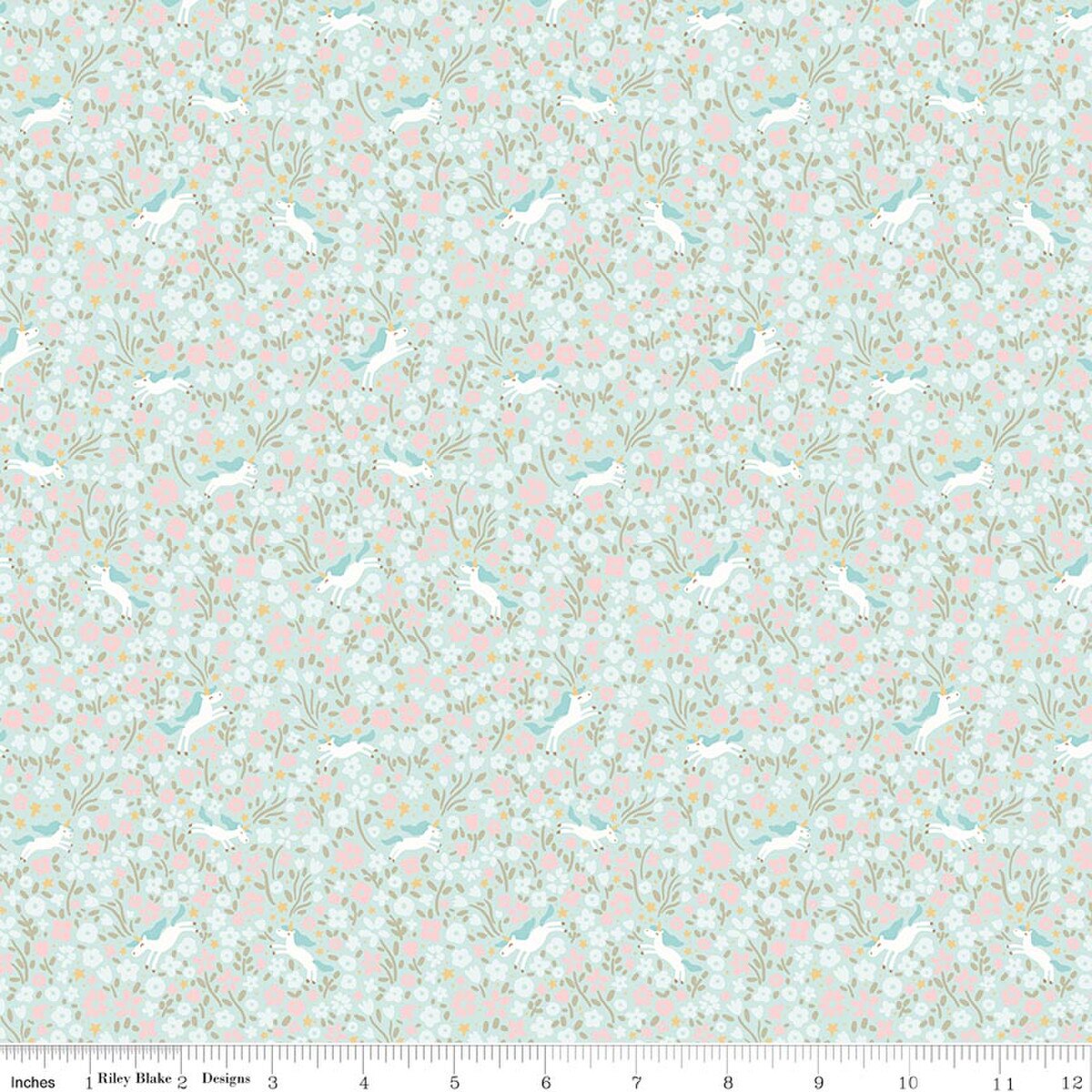 Little Posies Unicorns Aqua