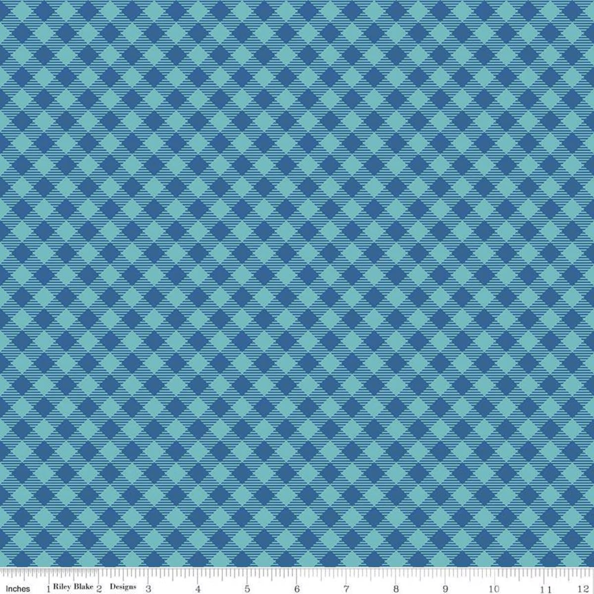 Cozy Christmas Gingham Blue