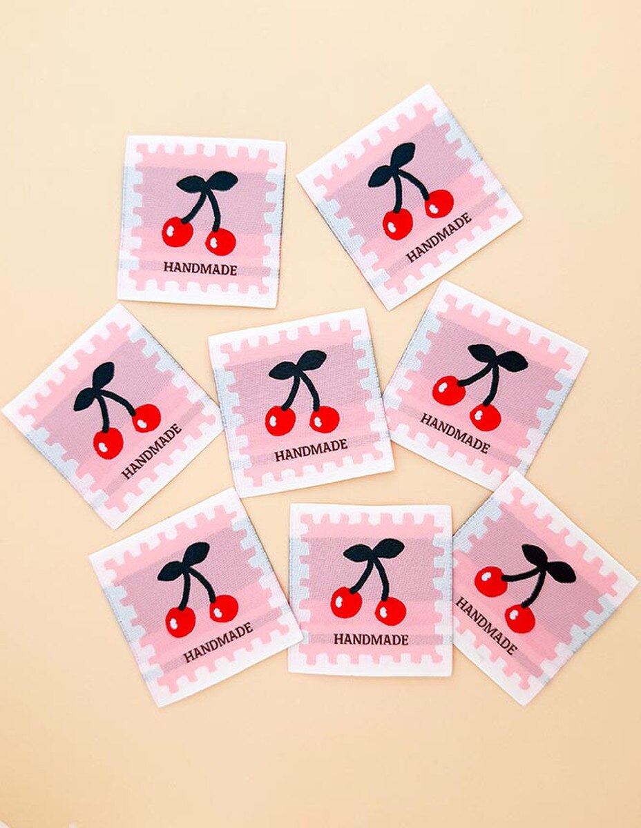Cherry Pink Woven Labels