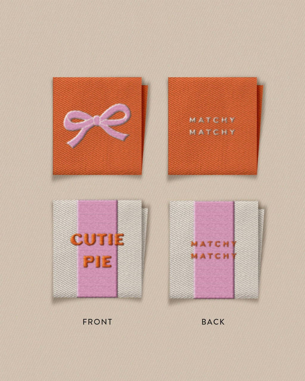 Cutie Pie Bow Square Labels